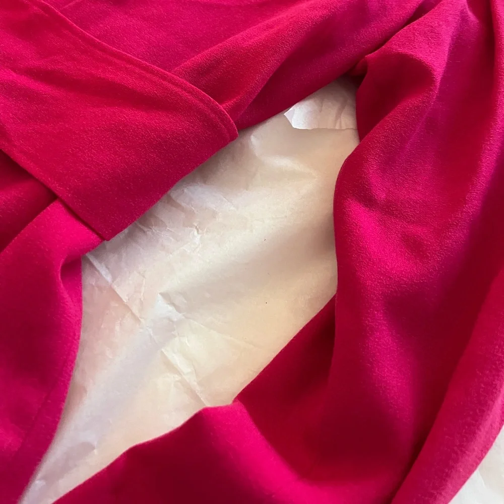 Jean Muir Studio belted statement blouse hot pink lucite belt power look 80s - Picture 8 of 13